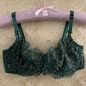 Victoria's Secret Dream Angels Green Gold  Lace Bra 34D NWT ❤️